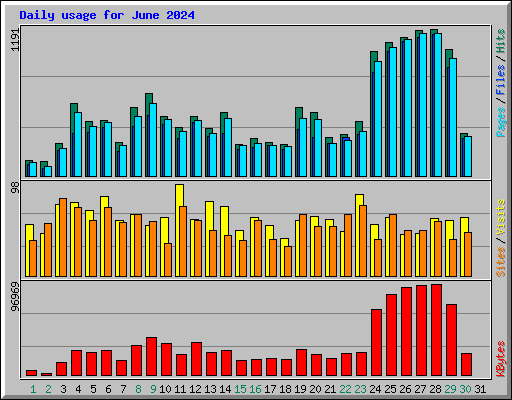 Daily usage for June 2024